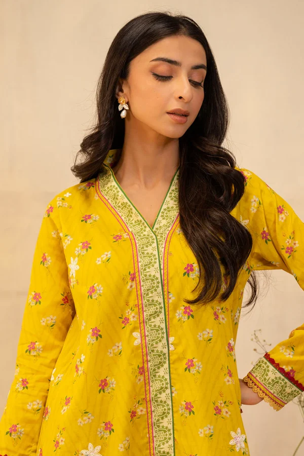 Zellbury-Unstitched Embroidered Shirt Shalwar - 0098 - Image 2