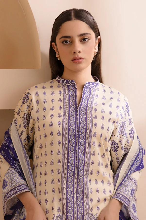 Zellbury- Unstitched-Digital Printed Shirt Dupatta - 0158 - Image 3
