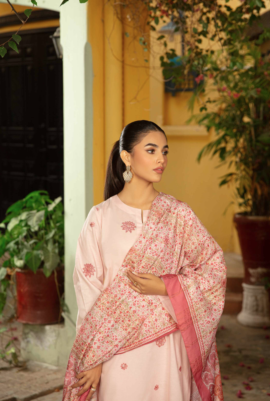 Nishat Summer Unstitched Embroidered Cambric 3Pc Suit - 42401082 - Image 3